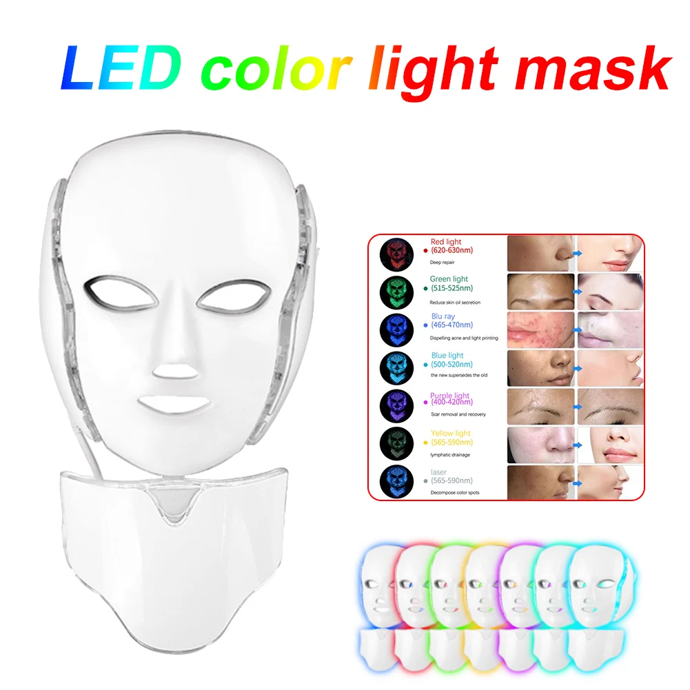 7 Colors Light LED Facial Mask with Neck Face Care Treatment Beauty Anti Acne Therapy Face Whitening Skin Rejuvenation Machine
7 Colors Light LED Facial Mask with Neck Face Care Treatment Beauty Anti Acne Therapy Face Whitening Skin Rejuvenation Machine