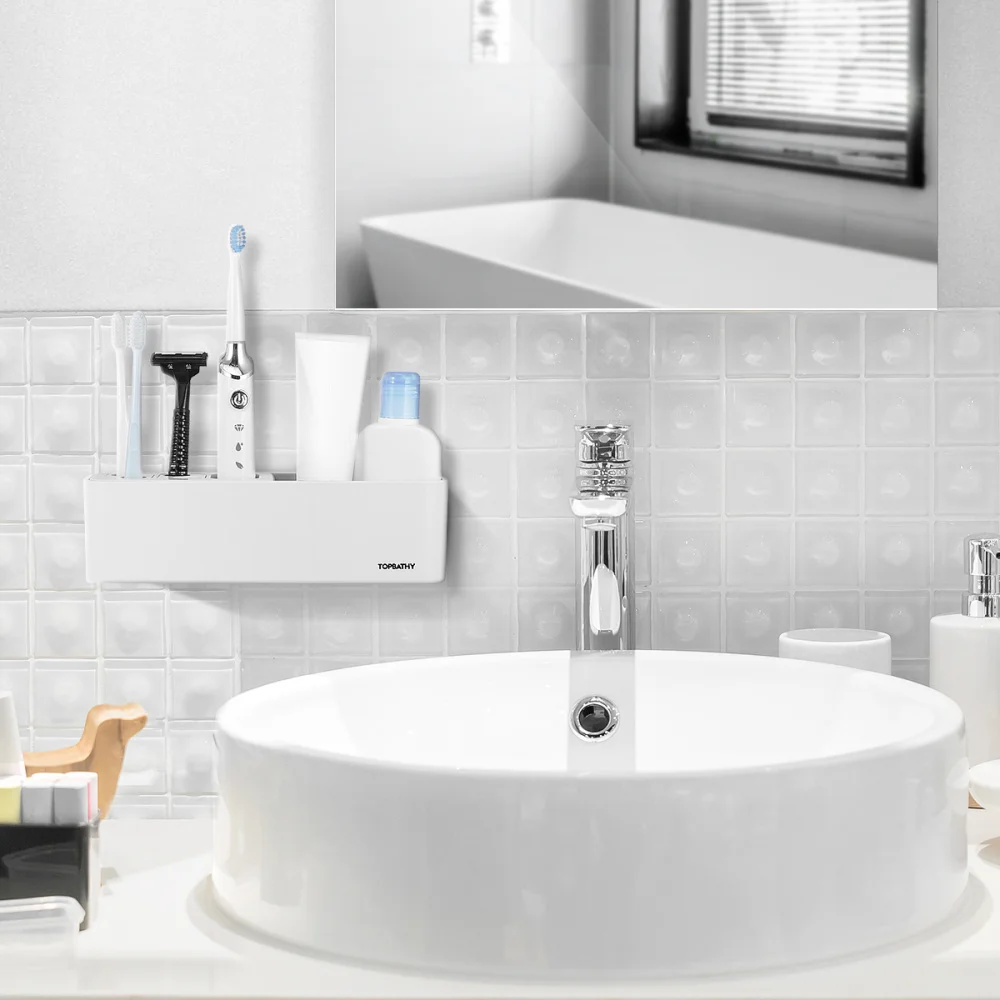 TOPBATHY 1PC Multifunctional Toothbrush Holder Wall Mounted Drilling Storage Organizer for Bathroom Home
TOPBATHY 1PC Multifunctional Toothbrush Holder Wall Mounted Drilling Storage Organizer for Bathroom Home
