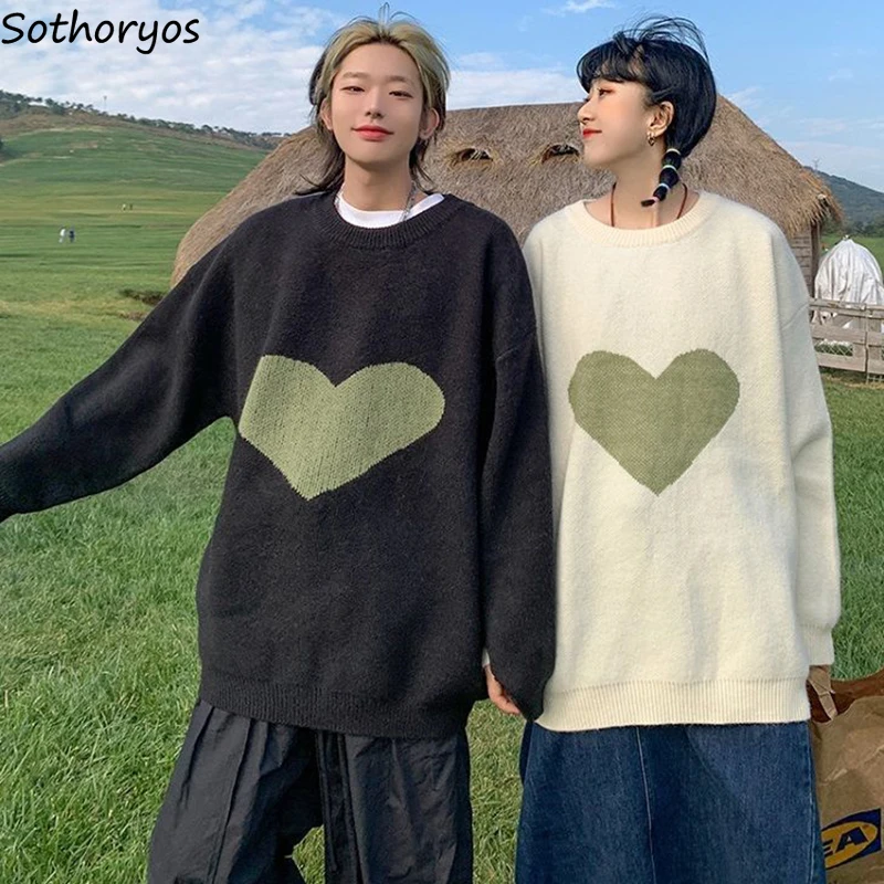Sweet Heart Sweaters Women Pullovers Couples Retro Japan Harajuku PopularBaggy Warm Long Sleeve Knitwear Female Simple Winter
Sweet Heart Sweaters Women Pullovers Couples Retro Japan Harajuku PopularBaggy Warm Long Sleeve Knitwear Female Simple Winter