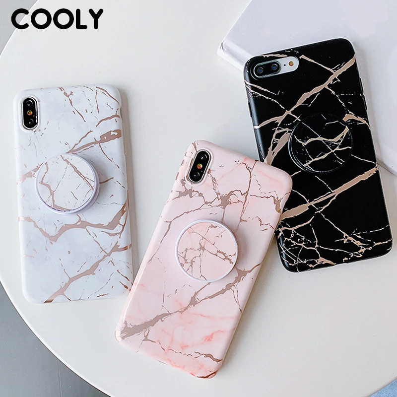 Силиконовый чехол COOLY с мраморным покрытием для iphone X XS Max XR 6 S 7 8 Plus | Мобильные