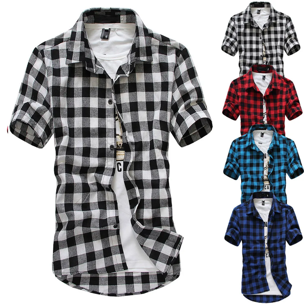 Men's Plaid Shirts Short Sleeve Plaid Men Shirts Button-Down Summer Casual Tops Tee Chemise Classic Shirts Clothing 2021 M-3XL
Men's Plaid Shirts Short Sleeve Plaid Men Shirts Button-Down Summer Casual Tops Tee Chemise Classic Shirts Clothing 2021 M-3XL