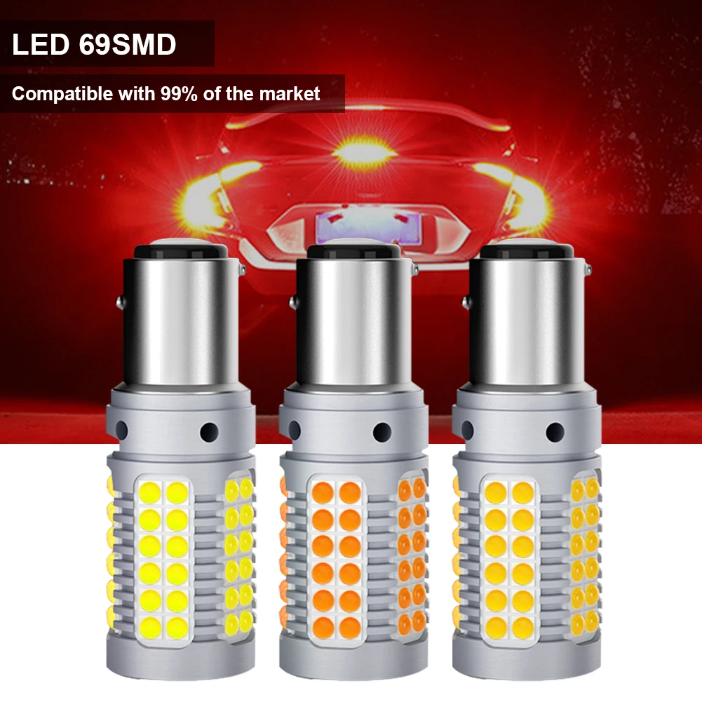 

2Pcs Bulb 1156 24W Waterproof Car LED Brake Stop Anti Hyper Flash LED Turn Signal Light For Car Front Or Rear Car Signal Lamp