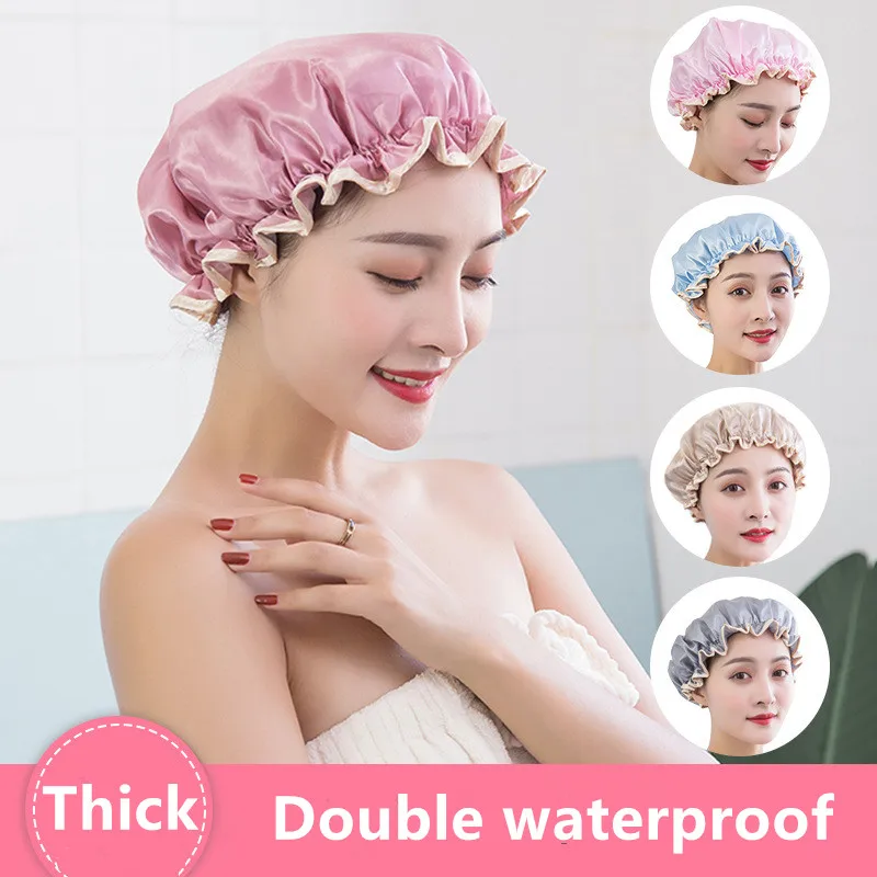 Thick 1Pcs Waterproof Bath Hat Double Layer Shower Hair Cover Women Supplies Shower Cap Bathroom Accessories
Thick 1Pcs Waterproof Bath Hat Double Layer Shower Hair Cover Women Supplies Shower Cap Bathroom Accessories