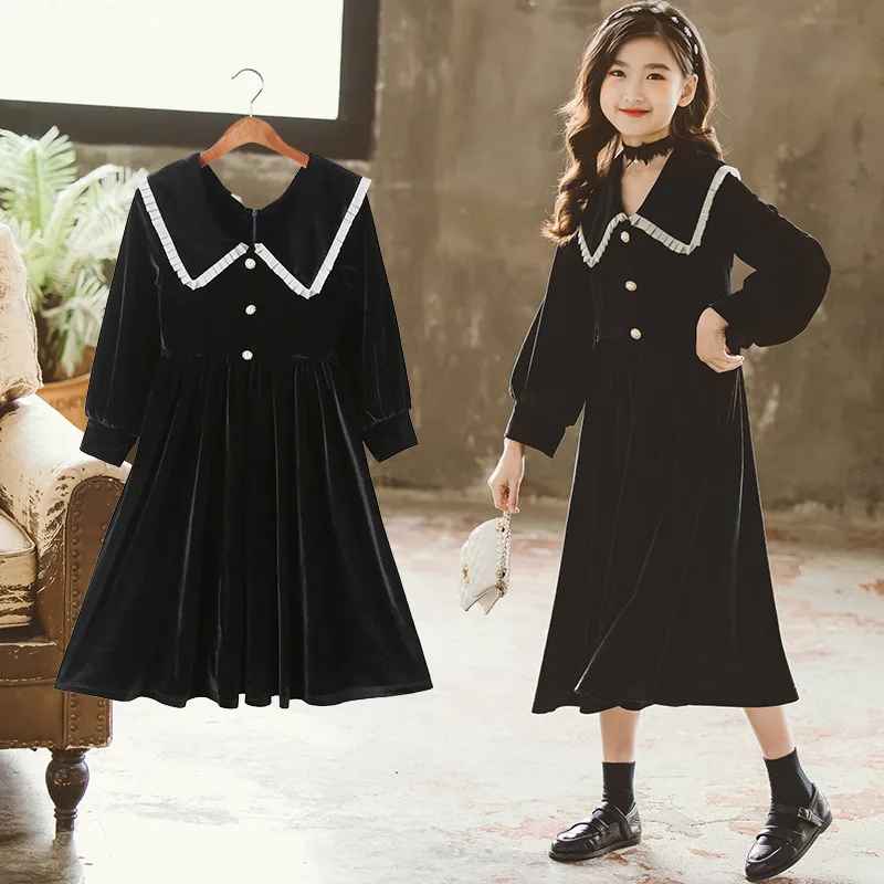 Girls Dresses Autumn Winter Fashion Kids Velvet Long-sleeve Dress Teen Retro Casual Princess Dress Children's Clothing 12 13 Y
Girls Dresses Autumn Winter Fashion Kids Velvet Long-sleeve Dress Teen Retro Casual Princess Dress Children's Clothing 12 13 Y