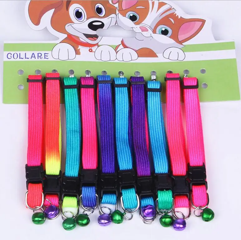 New Hot Sale Velishy Rainbow Dog Cat Bell Collar Adjustable Comfortable Pet Collars For Small Dogs Puppies Pets Collars Outdoor
New Hot Sale Velishy Rainbow Dog Cat Bell Collar Adjustable Comfortable Pet Collars For Small Dogs Puppies Pets Collars Outdoor