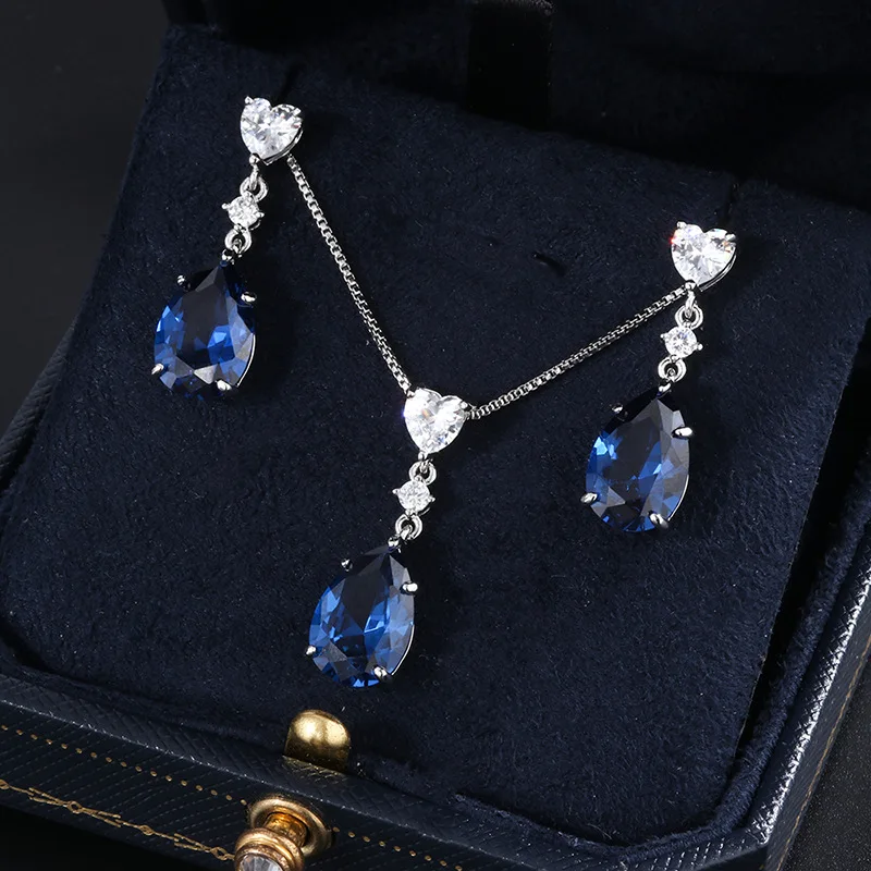 Shipei 925 Sterling Silver Pear Sapphire Created Moissanite Gemstone Earrings/Pendant/Necklace Wedding Engagement Jewelry Sets
Shipei 925 Sterling Silver Pear Sapphire Created Moissanite Gemstone Earrings/Pendant/Necklace Wedding Engagement Jewelry Sets