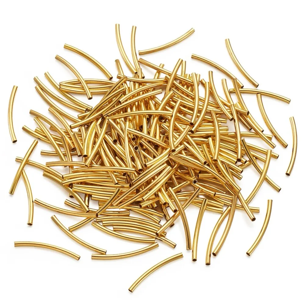 200pcs Smooth Curved Brass Tube Beads for jewelry making DIY Bracelet Necklace Accessories,Nickel Free,Golden,25x2mm,Hole:1mm
200pcs Smooth Curved Brass Tube Beads for jewelry making DIY Bracelet Necklace Accessories,Nickel Free,Golden,25x2mm,Hole:1mm