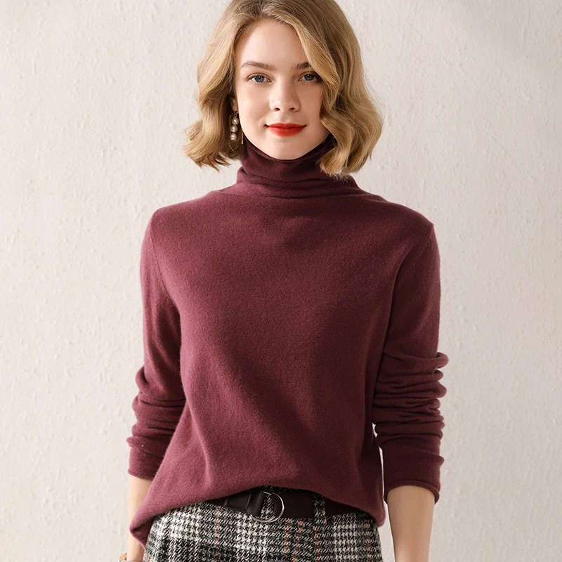 Women's pullover 2021 autumn/winter new 100% wool casual slim high neck cashmere sweater large size solid color ladies knit top
Women's pullover 2021 autumn/winter new 100% wool casual slim high neck cashmere sweater large size solid color ladies knit top