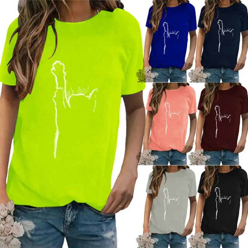 Plus Size Women Cat Print Short Sleeve T-Shirt Ladies Casual Loose Crew Neck Top
Plus Size Women Cat Print Short Sleeve T-Shirt Ladies Casual Loose Crew Neck Top