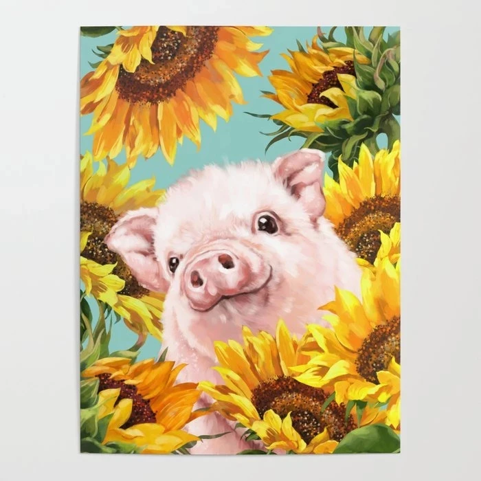 Sunflowers Yellow Pig Cute Gifts Hd Prints Painting Animal Pictures Canvas Wall Art Home Decor Modern Bedside Background Poster
Sunflowers Yellow Pig Cute Gifts Hd Prints Painting Animal Pictures Canvas Wall Art Home Decor Modern Bedside Background Poster