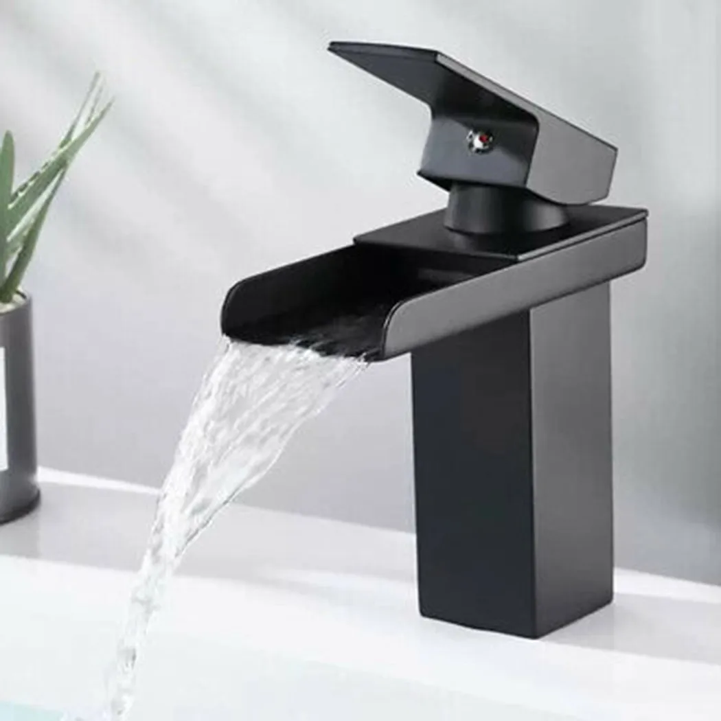 Basin Faucet Modern Bathroom Matt Waterfall Basin Sink Tap Single Lever Hot & Cold Tap Matte Black Lavatory Sink Tap Crane
Basin Faucet Modern Bathroom Matt Waterfall Basin Sink Tap Single Lever Hot & Cold Tap Matte Black Lavatory Sink Tap Crane