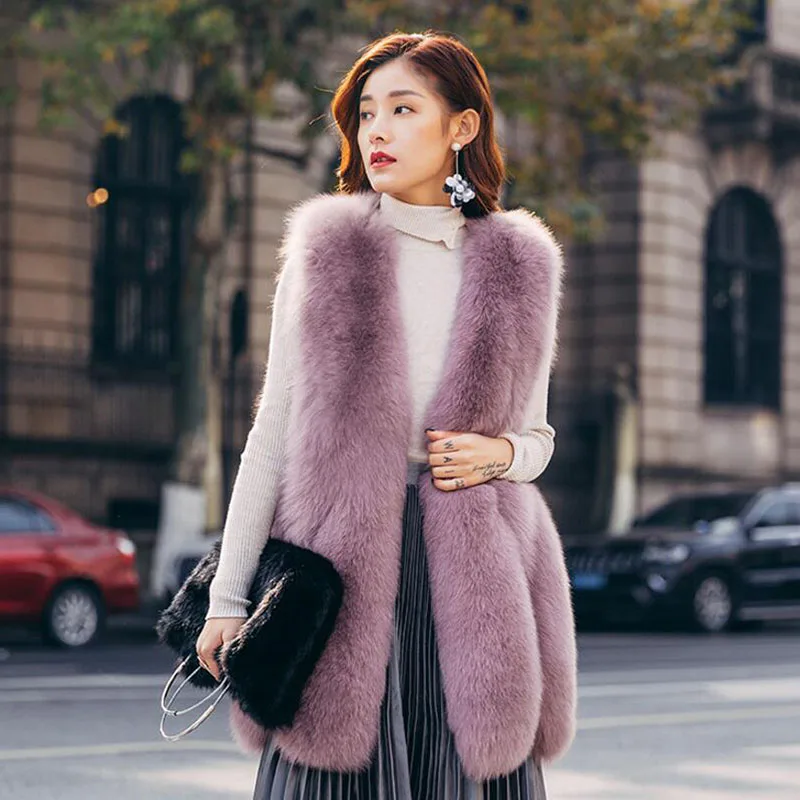 Faux Fox Fur Vest Women's European American 2021 New Jacket Mid Length Especially Female Teddy Y2K Fluffy Winter Coats Poncho
Faux Fox Fur Vest Women's European American 2021 New Jacket Mid Length Especially Female Teddy Y2K Fluffy Winter Coats Poncho