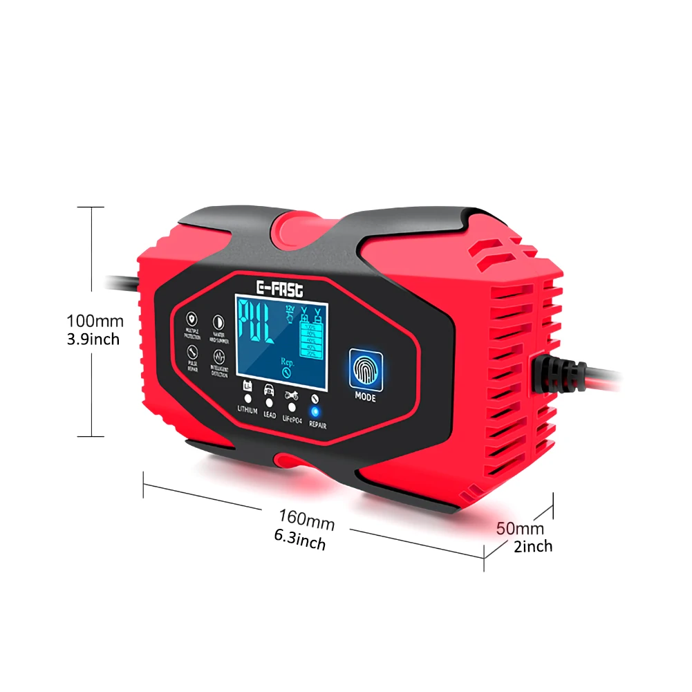 Car Battery Charger 12V/6A - 24V/3A Touch Screen Pulse Repair LCD Battery Charger For Car Motorcycle Lead Acid Battery
Car Battery Charger 12V/6A - 24V/3A Touch Screen Pulse Repair LCD Battery Charger For Car Motorcycle Lead Acid Battery