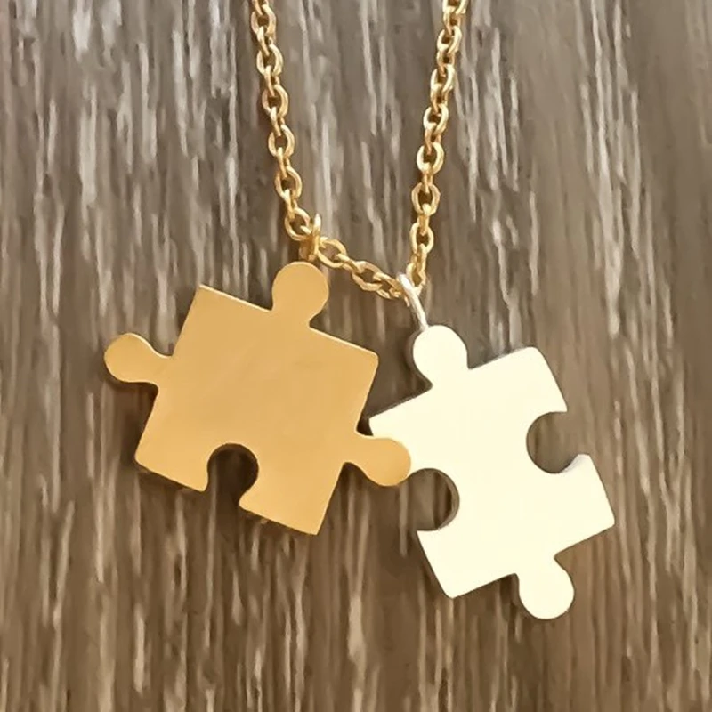 New to Puzzle Necklace Personality Woman Geometric Pendant Stainless Steel Gold Necklace Glamour Woman Jewelry Christmas Gift
New to Puzzle Necklace Personality Woman Geometric Pendant Stainless Steel Gold Necklace Glamour Woman Jewelry Christmas Gift