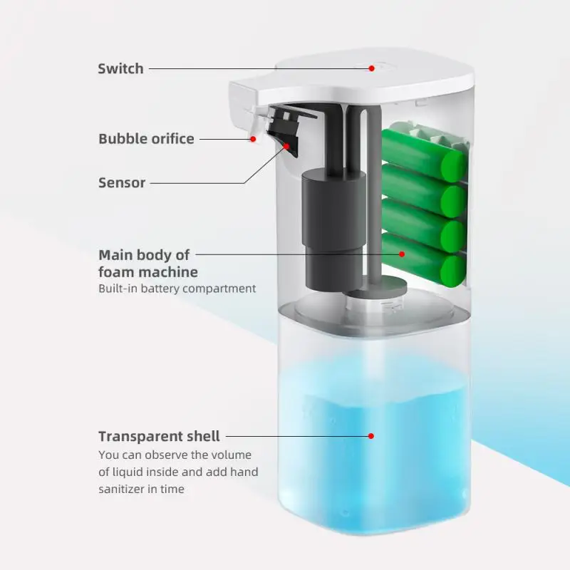 350ML Soap Dispenser Intelligent Induction Non-contact Foamer Automatic Touch Infrared Hand Washing And Cleaning Soap Dispenser
350ML Soap Dispenser Intelligent Induction Non-contact Foamer Automatic Touch Infrared Hand Washing And Cleaning Soap Dispenser