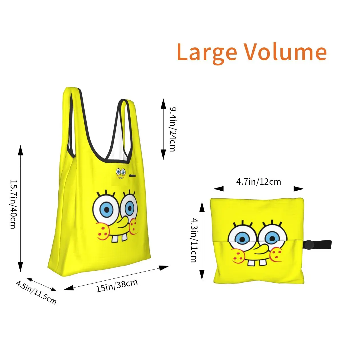Sponge8 дешевая Женская Складная Экологически чистая сумка Kawaii аниме Ins для хранения