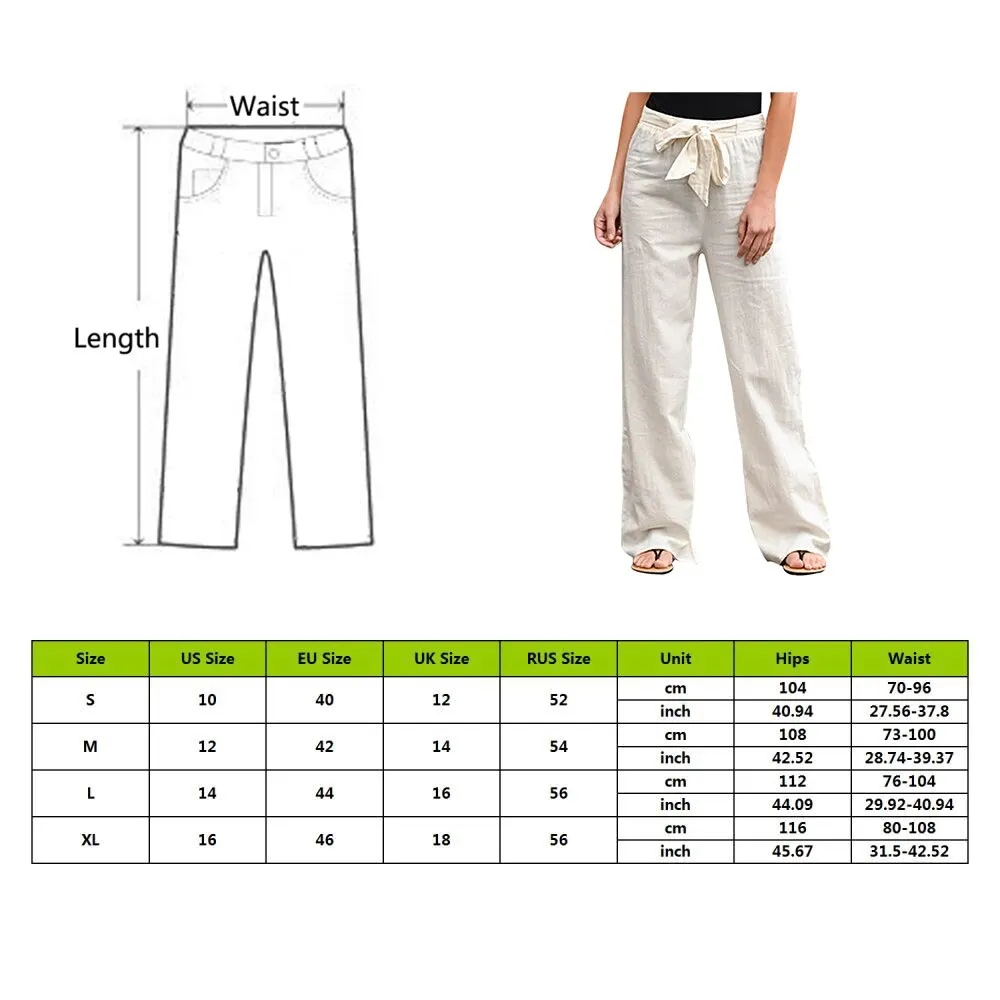 Pants Women Wide Leg Pants Solid Color Bow Sash High Waist Wide Leg Pants Women Cotton Linen Long Trousers Loose Pants
Pants Women Wide Leg Pants Solid Color Bow Sash High Waist Wide Leg Pants Women Cotton Linen Long Trousers Loose Pants