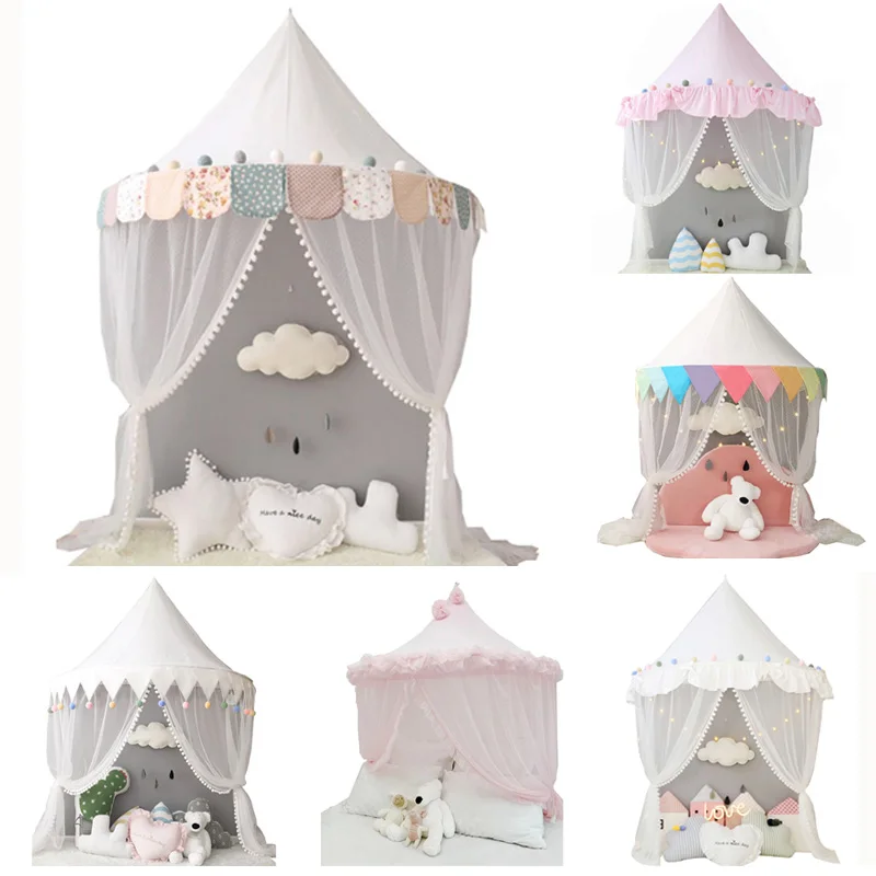 

Детский навес с москитной сеткой, Игровая палатка для детской кроватки, занавеска для спальни, девочки, принцессы, украшение для комнаты