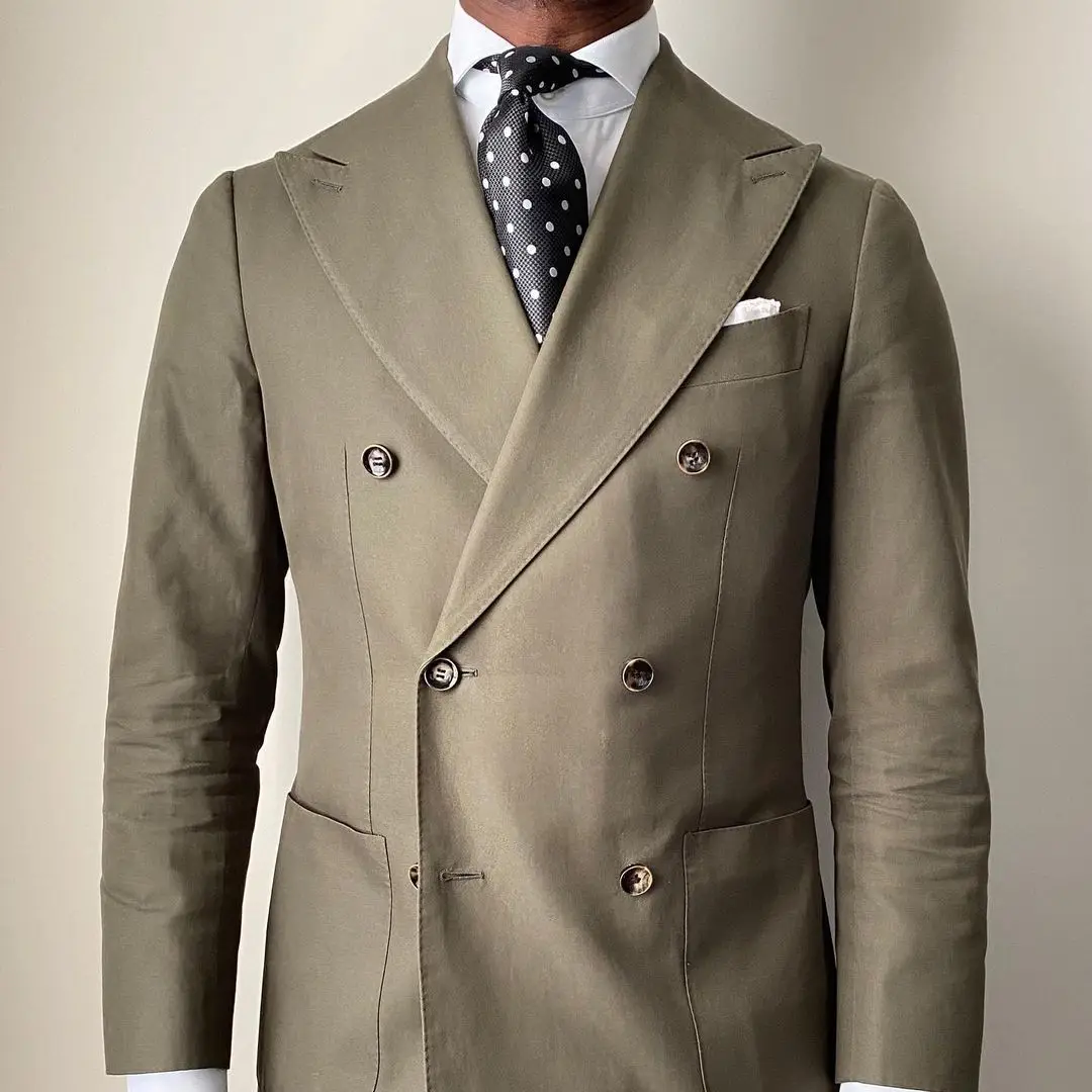 (Jacket+Pants) Green Double Breasted 2 Piece Groom Tuexdos For Wedding Formal Prom Suit Party Evening Blazer Custom Made 
(Jacket+Pants) Green Double Breasted 2 Piece Groom Tuexdos For Wedding Formal Prom Suit Party Evening Blazer Custom Made