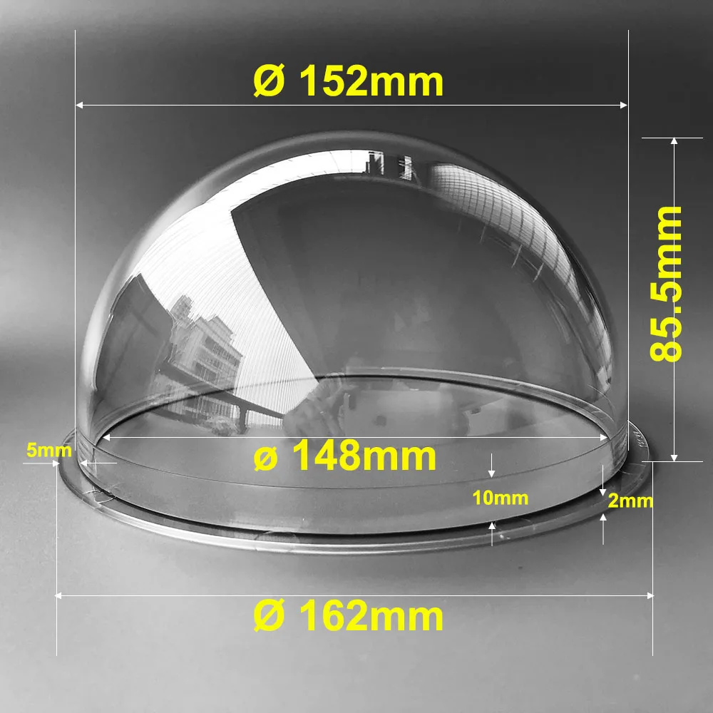 

6 Inch CCTV Camera Housing Monitoring Dome Cover CCTV Accessories Acrylic Plexiglass Lens Cap High Speed Ball Shield 162x85MM