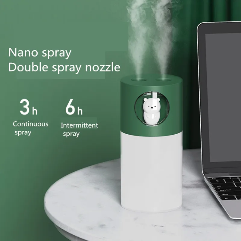 Мини-увлажнитель воздуха с двойным распылителем, USB 
Мини-увлажнитель воздуха с двойным распылителем, USB