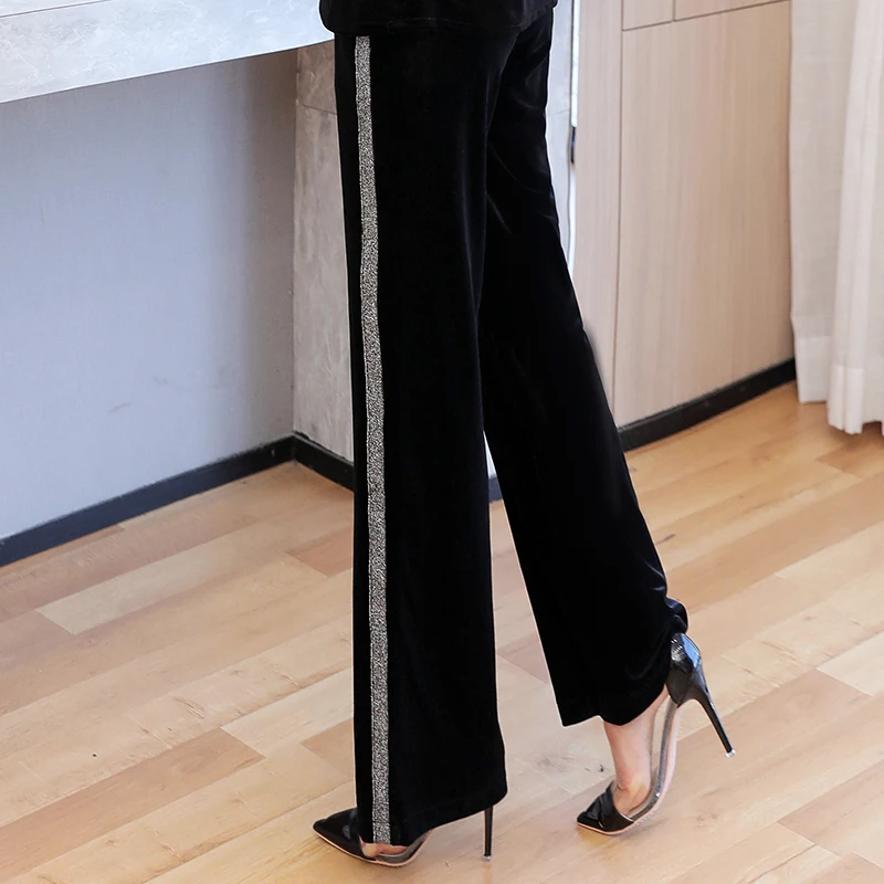 Nice Plus Size Velvet Long Pants for Women Casual Solid Female Long Leggings Pants with Pockets High Waist Ladies Wide Leg Pants
Nice Plus Size Velvet Long Pants for Women Casual Solid Female Long Leggings Pants with Pockets High Waist Ladies Wide Leg Pants