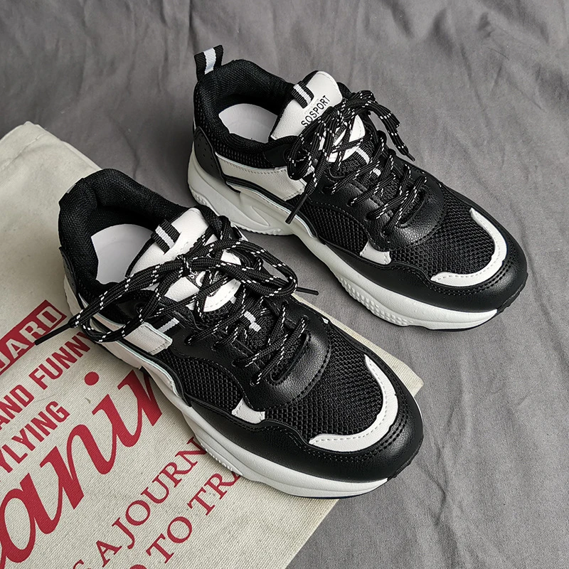 DEEZLA white chunky sneakers women Lace up platform Casual sports shoes Spring Autumn 2020 Woman vulcanized shoes Fashion black
DEEZLA white chunky sneakers women Lace up platform Casual sports shoes Spring Autumn 2020 Woman vulcanized shoes Fashion black
