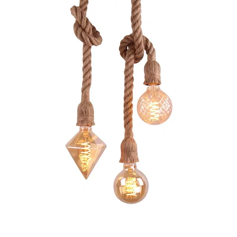 E27 Hemp Rope Lamp Holder Hanging Line Retro Single-Head Hemp Rope Lamp Holder Creative Cafe Bar Decorative Lamp
E27 Hemp Rope Lamp Holder Hanging Line Retro Single-Head Hemp Rope Lamp Holder Creative Cafe Bar Decorative Lamp