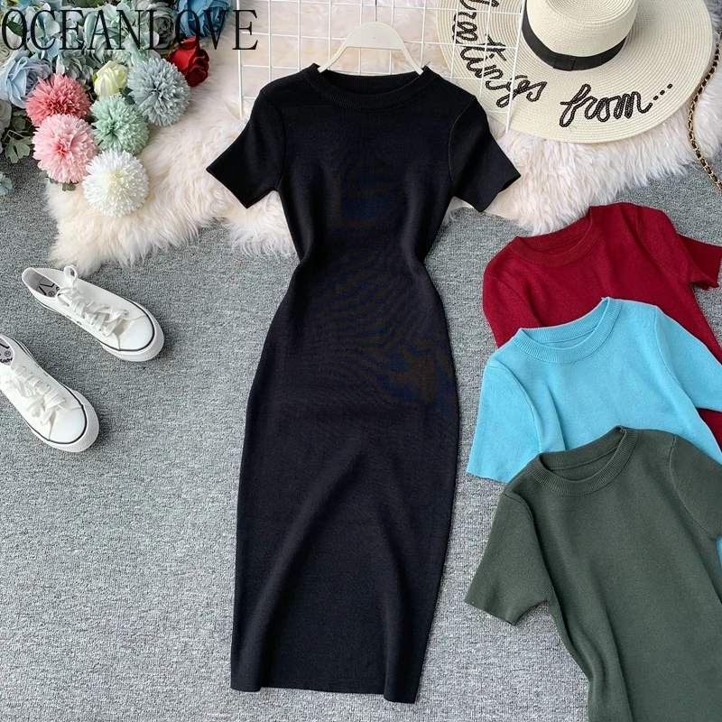 FAKUNTN Sexy Dress Women Solid Bodycon Short Sleeve Summer Mini Dresses O-neck Knitting Stretch Retro High Waist Vestido
FAKUNTN Sexy Dress Women Solid Bodycon Short Sleeve Summer Mini Dresses O-neck Knitting Stretch Retro High Waist Vestido