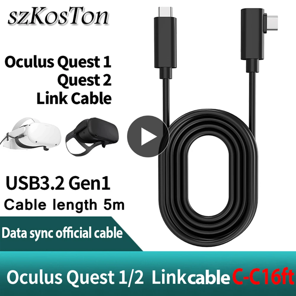 5M TypeC Quick Charge Cable For Oculus Quest 2 Link Data Transfer Charge Cable for Quest2 VR Virtual Reality Headset Accessories
5M TypeC Quick Charge Cable For Oculus Quest 2 Link Data Transfer Charge Cable for Quest2 VR Virtual Reality Headset Accessories