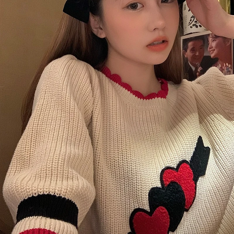 Spring Autumn Sweet Style Knitted Pullovers Fashion Brand Women's Clothing Hipster Korean Clothes Crop Top Ladies Sweaters New
Spring Autumn Sweet Style Knitted Pullovers Fashion Brand Women's Clothing Hipster Korean Clothes Crop Top Ladies Sweaters New