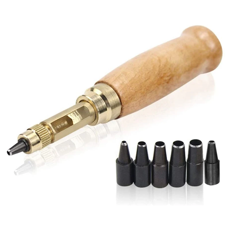 6Pcs Screw Hole Punch Leather Bookbinding Tool,Paper Punch,Craft Punches,6 Tips 1.5M 2mm 2.5mm 3mm 3.5M 4mm
6Pcs Screw Hole Punch Leather Bookbinding Tool,Paper Punch,Craft Punches,6 Tips 1.5M 2mm 2.5mm 3mm 3.5M 4mm