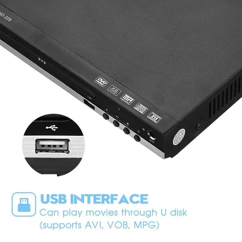 Home HDMI-compatible DVD Player Full HD 1080P USB Multimedia Digital TV Disc Player Support DVD CD MP3 MP4 RW VCD
Home HDMI-compatible DVD Player Full HD 1080P USB Multimedia Digital TV Disc Player Support DVD CD MP3 MP4 RW VCD