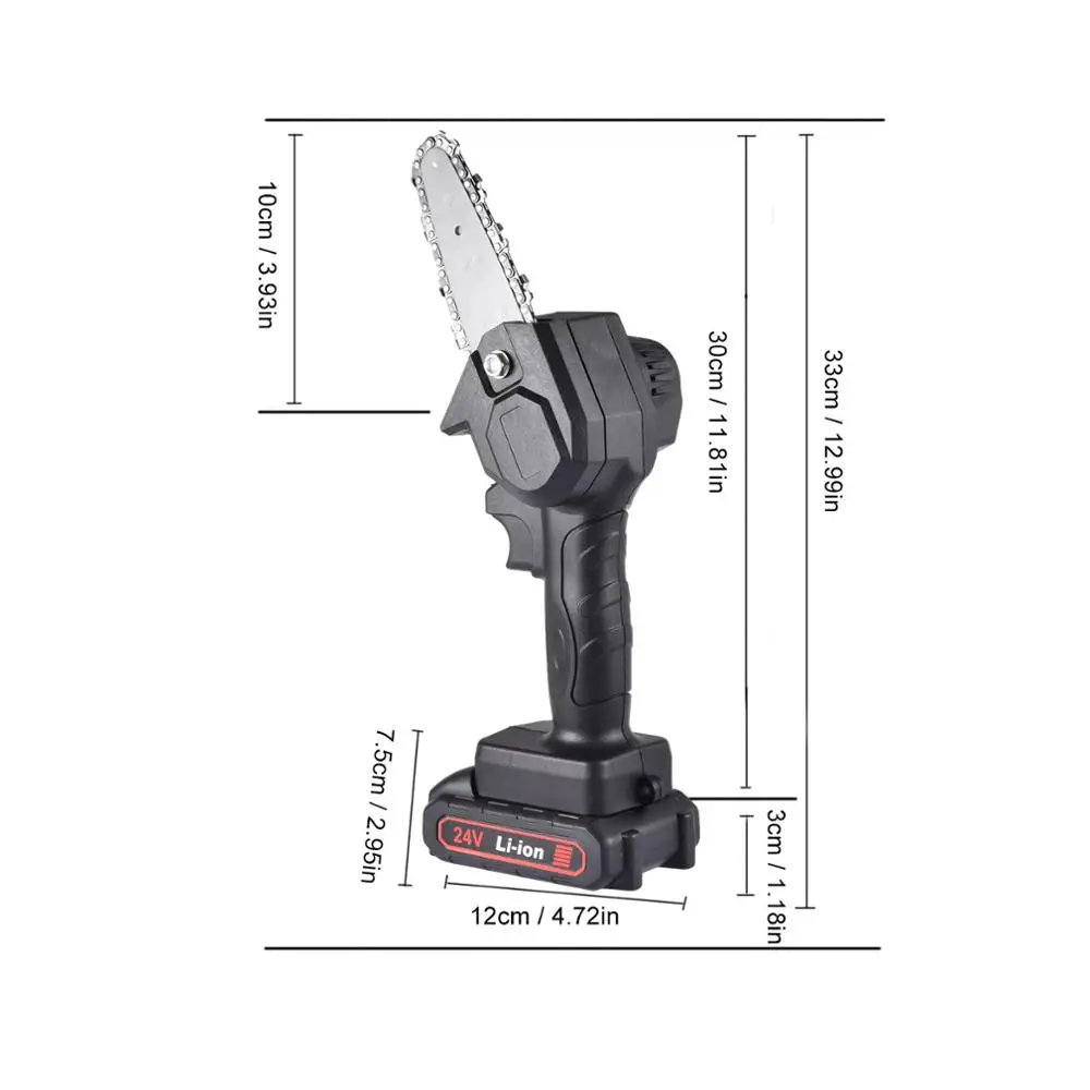 4 Inch Mini Electric Chainsaw Cordless Handheld Pruning Saw Portable Battery Wood Cutter Home Garden Logging Power Tool
4 Inch Mini Electric Chainsaw Cordless Handheld Pruning Saw Portable Battery Wood Cutter Home Garden Logging Power Tool