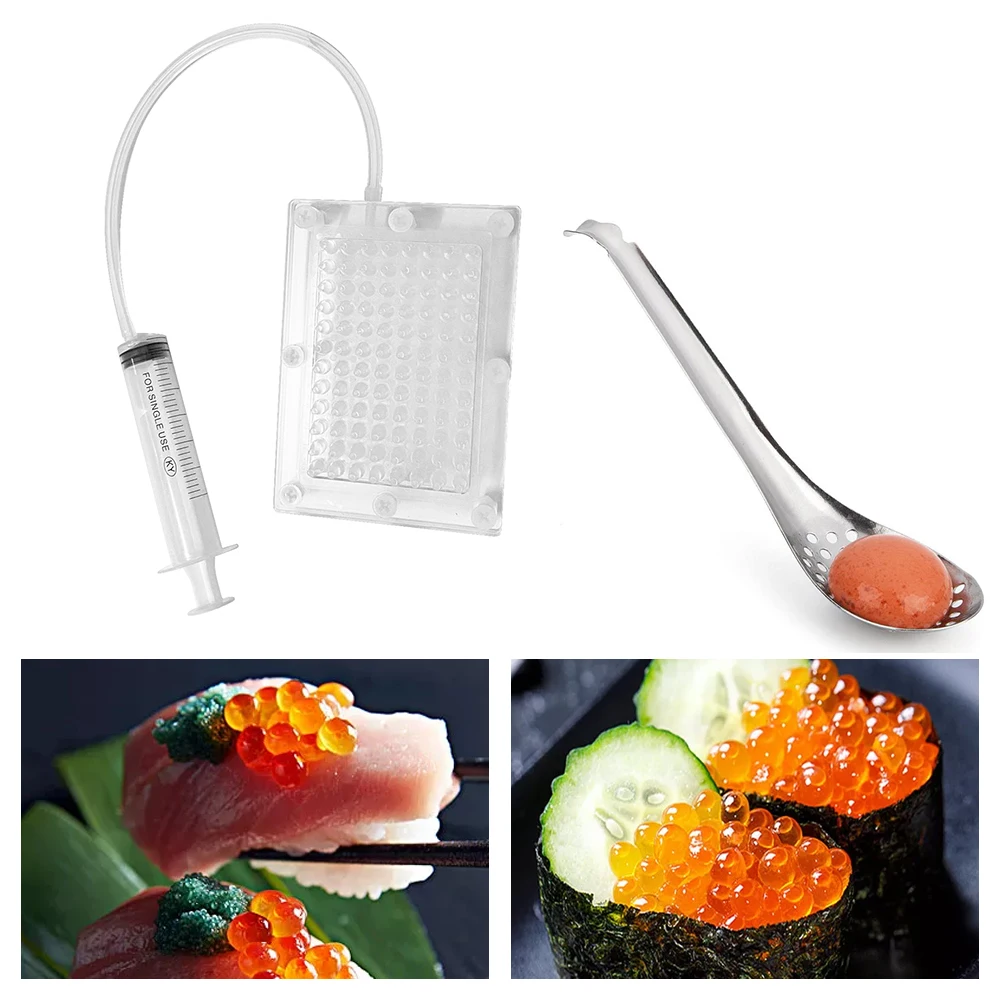 

Caviar Maker with Tube & Spoon for Molecular Cuisine Professional Fish Roe Generation Tool Equipment Kitchen Tools