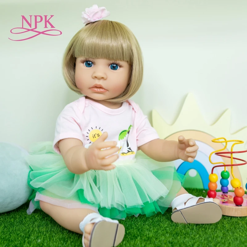 Кукла реборн NPK силиконовая мягкая Водонепроницаемая кукла со светлыми волосами