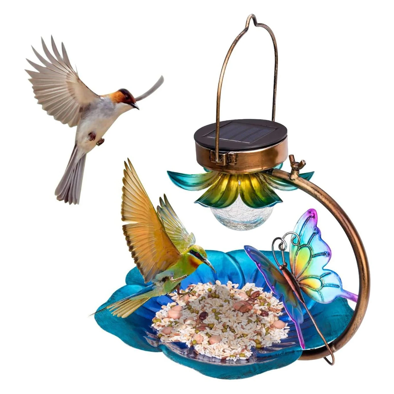 Floral Hummingbird Hanging Birds Feeder Metal Solar LED Light Dream House Birds House for Little Birds for Yard Bird Light
Floral Hummingbird Hanging Birds Feeder Metal Solar LED Light Dream House Birds House for Little Birds for Yard Bird Light