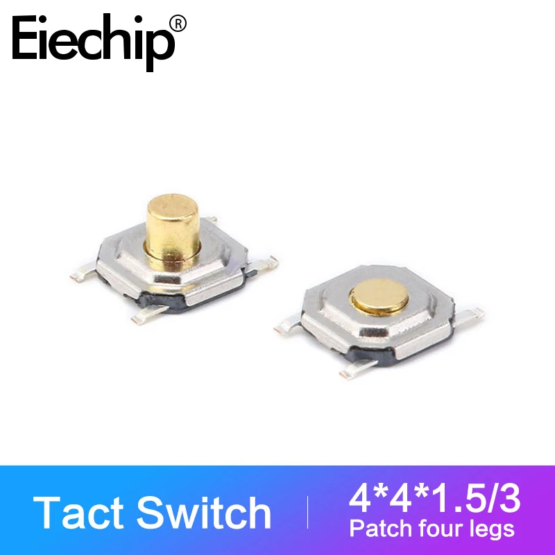 20pcs/lot Touch switch 4*4*1.5MM SMD micro switch 4*4*3.0MM 4pin Mini Push Button Switch Waterproof copper head switches
20pcs/lot Touch switch 4*4*1.5MM SMD micro switch 4*4*3.0MM 4pin Mini Push Button Switch Waterproof copper head switches