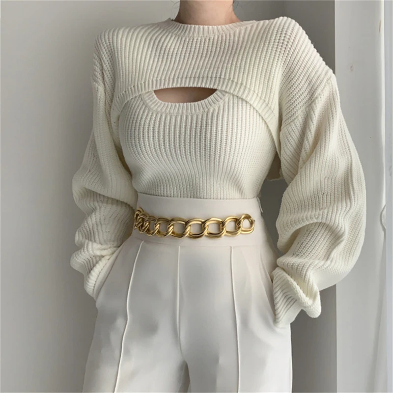 New 2021 Autumn Winter Women Sweaters Pullover Two Pieces Knitted Fashionable Vintage Elegant Cutout Lady Tops
New 2021 Autumn Winter Women Sweaters Pullover Two Pieces Knitted Fashionable Vintage Elegant Cutout Lady Tops
