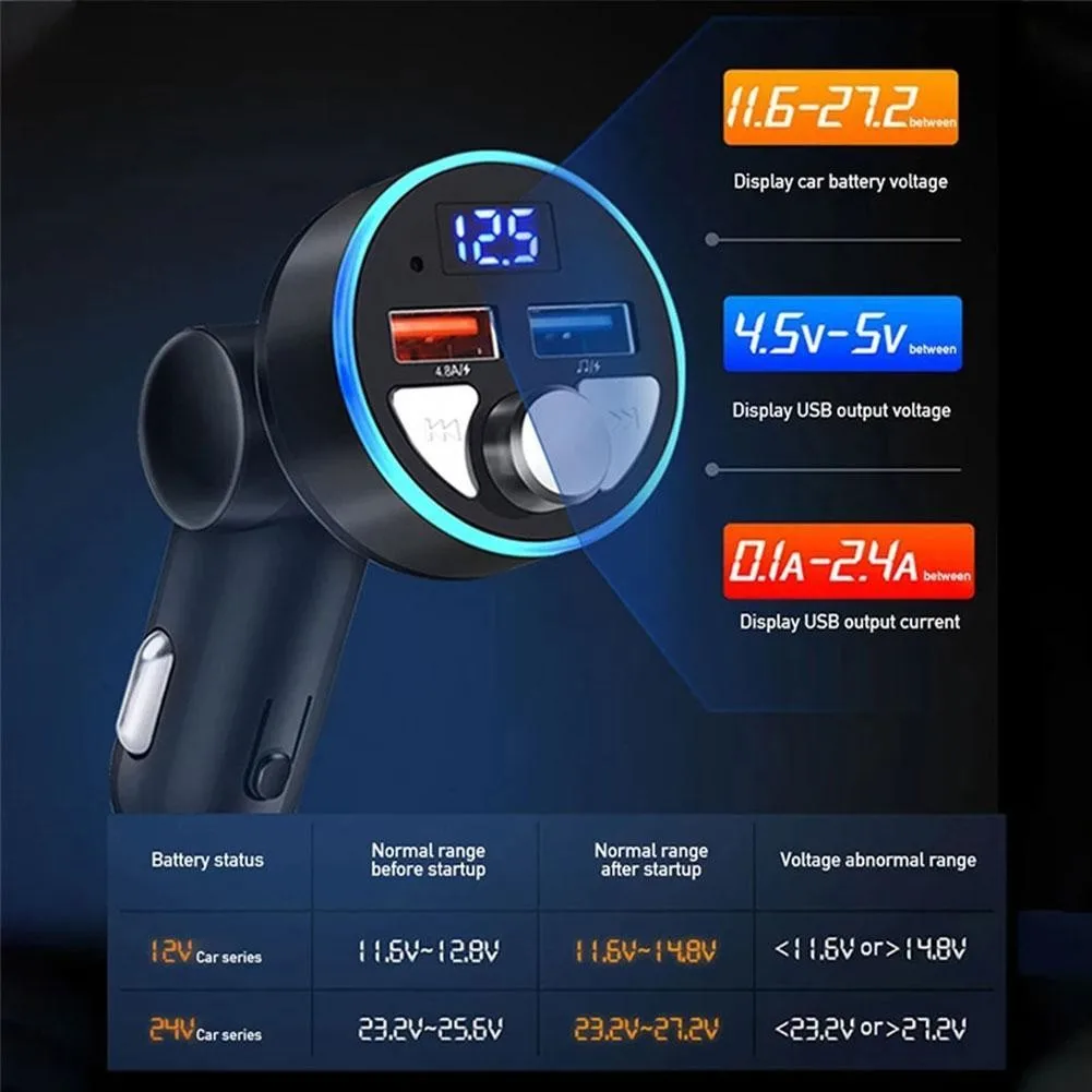 Mini Car Bluetooth Player Car Mp3 Charger Fm Transmitter Support FM Full Frequency Point Transmission Function 87.5-108.0MHZ
Mini Car Bluetooth Player Car Mp3 Charger Fm Transmitter Support FM Full Frequency Point Transmission Function 87.5-108.0MHZ
