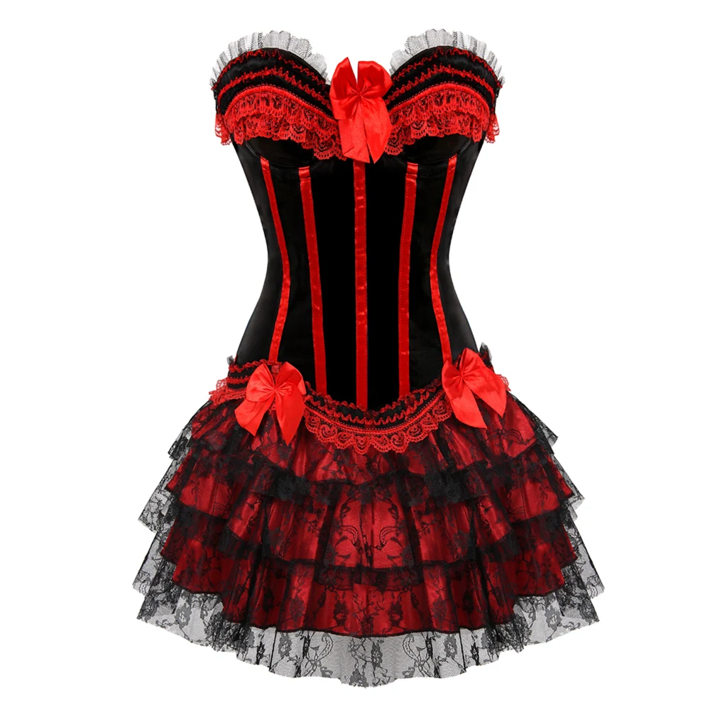 Sexy Dress with Corset Top Breathable Shapewear Womens Two Peice Sets Underbust Rave Outfit for Date Night Club Elf Costumes
Sexy Dress with Corset Top Breathable Shapewear Womens Two Peice Sets Underbust Rave Outfit for Date Night Club Elf Costumes