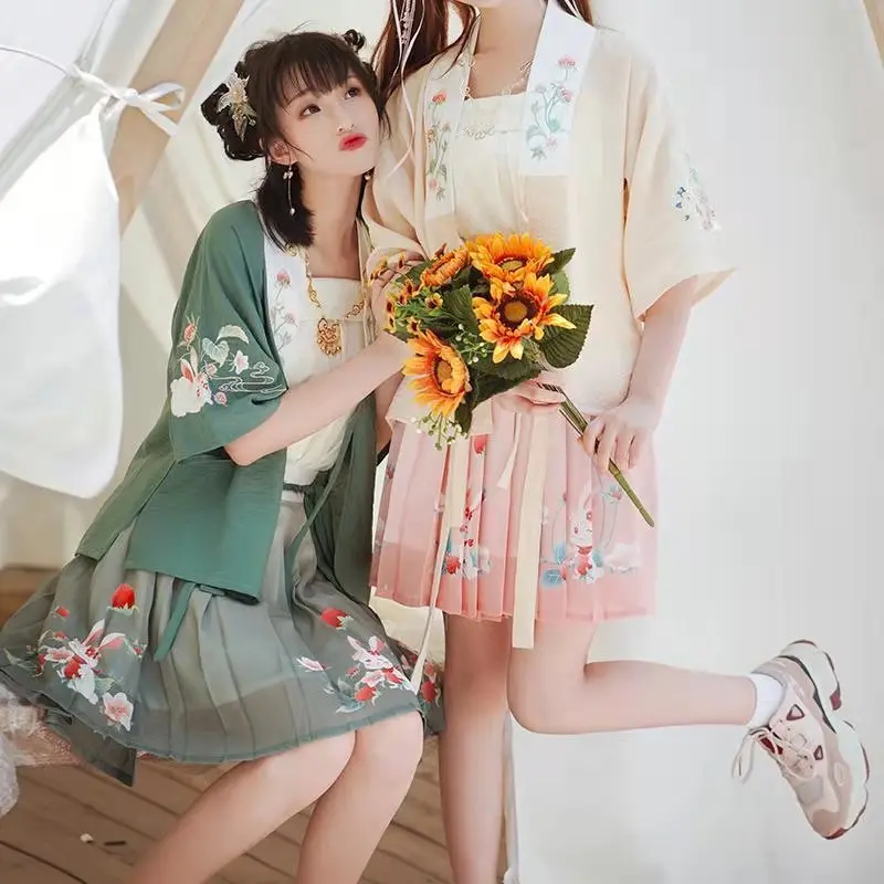 Hanfu Costume Dress Women Improved Hanfu Daily Short Sleeve Daily Hanfu Cosplay Costumes Han Elements Student Set 2021
Hanfu Costume Dress Women Improved Hanfu Daily Short Sleeve Daily Hanfu Cosplay Costumes Han Elements Student Set 2021