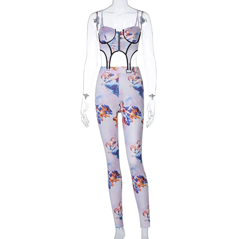 2021 Spring New Style Zipper Printing Camisole Vest Trousers Casual Suit Wholesale Women
2021 Spring New Style Zipper Printing Camisole Vest Trousers Casual Suit Wholesale Women