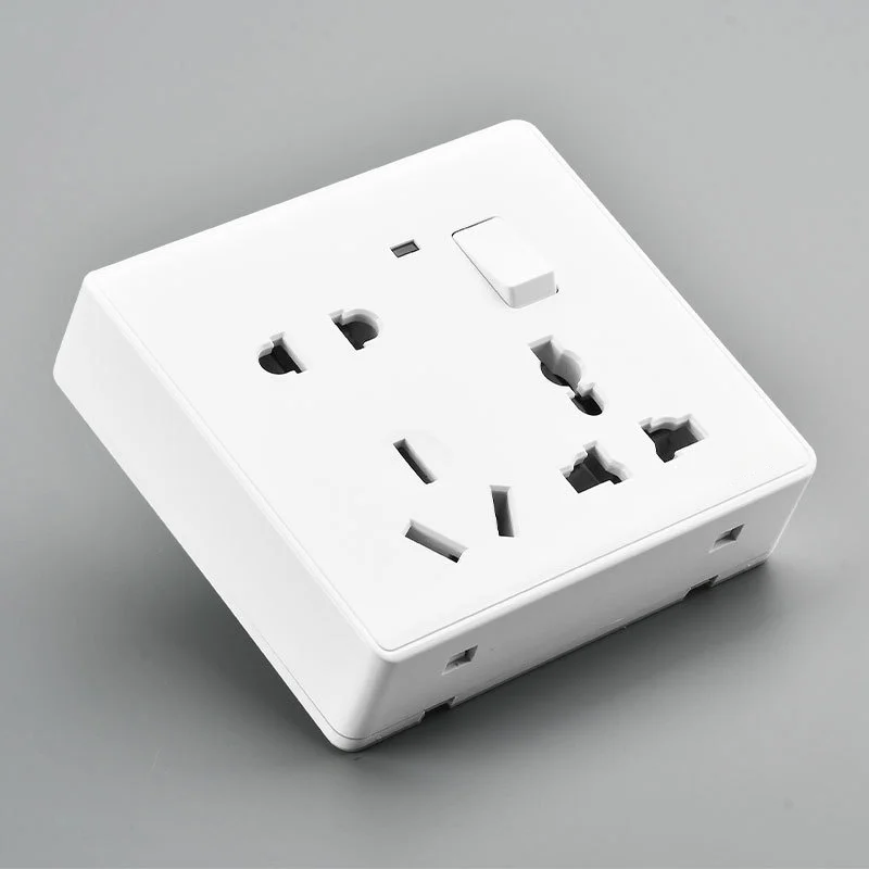 Surface mounted one opening eight hole socket, five hole multi hole socket with switch, 16a universal panel socket
Surface mounted one opening eight hole socket, five hole multi hole socket with switch, 16a universal panel socket