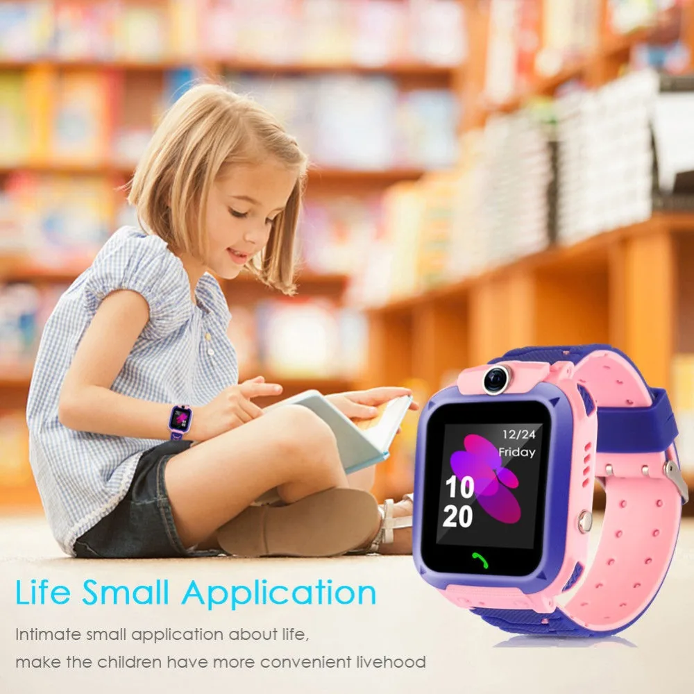 Детские Смарт-часы Q12 телефон Android SOS с Sim-картой водонепроницаемые часы