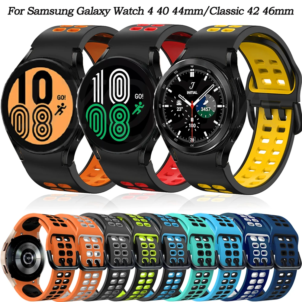 Official Silicone Watch Band Strap Breathable For Samsung Galaxy Watch 4 Classic 46mm 42mm Bracelet Galaxy Watch4 44mm 40mm Belt
Official Silicone Watch Band Strap Breathable For Samsung Galaxy Watch 4 Classic 46mm 42mm Bracelet Galaxy Watch4 44mm 40mm Belt