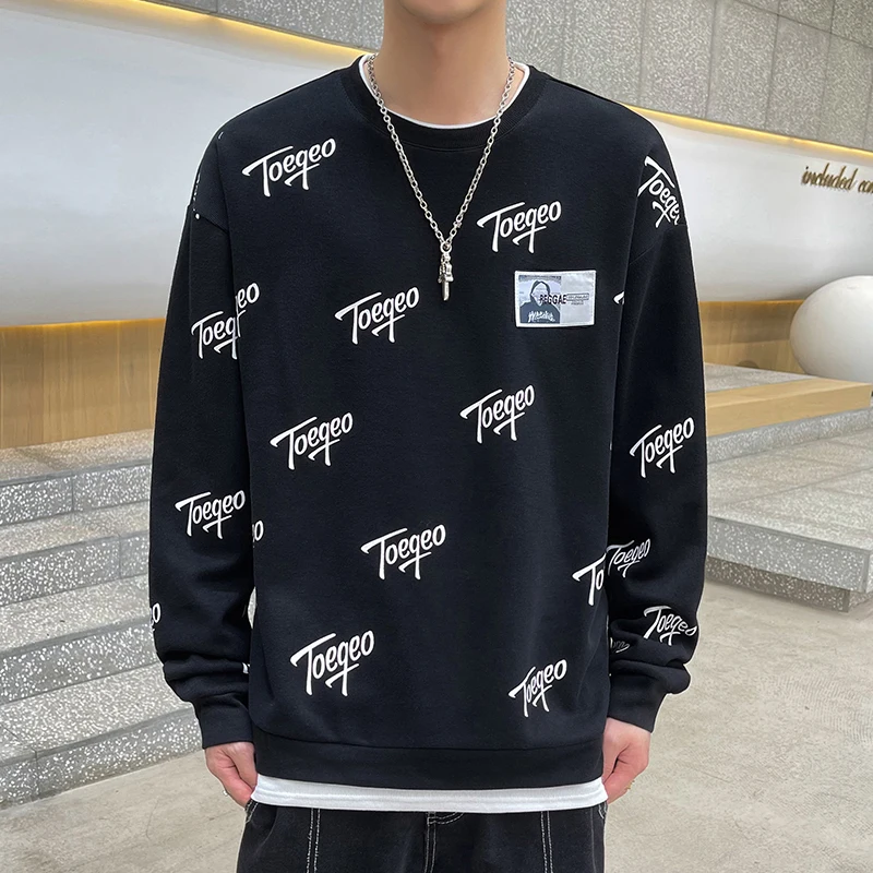 TFETTERS Black Letter Sweatshirts Men 2021 Long Sleeve Round Neck Pullover Fake Two Pieces Sweatshirt Korean Fashion Men Clothes
TFETTERS Black Letter Sweatshirts Men 2021 Long Sleeve Round Neck Pullover Fake Two Pieces Sweatshirt Korean Fashion Men Clothes