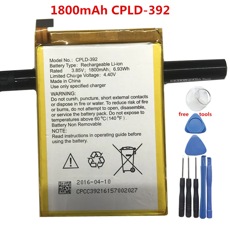 100% New Original High Quality Battery 1800mAh CPLD-392 For Coolpad Mobile Phone Batteries+ Tools
100% New Original High Quality Battery 1800mAh CPLD-392 For Coolpad Mobile Phone Batteries+ Tools