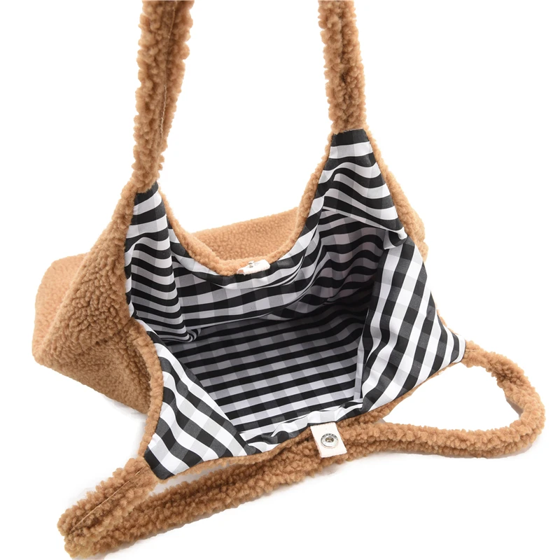 Plush Shoulder Bags For Women Simple Fashion Warm Fabric Large Capacity Shopping Bag Soft Canvas Tote Ladies Cute Bear Handbags
Plush Shoulder Bags For Women Simple Fashion Warm Fabric Large Capacity Shopping Bag Soft Canvas Tote Ladies Cute Bear Handbags
