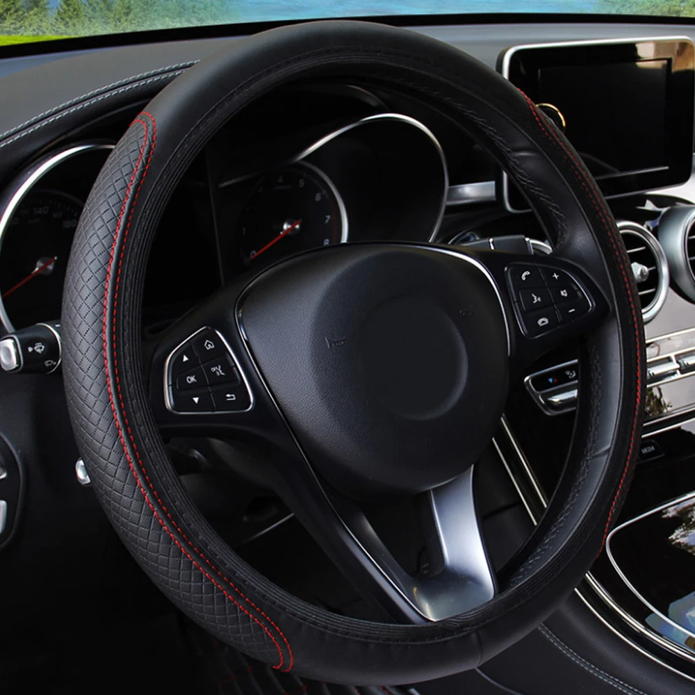 Universal Car Steering Wheel Cover Skidproof Auto Steering- Wheel Cover Anti-Slip Embossing Leather Car-styling Car Accessories
Universal Car Steering Wheel Cover Skidproof Auto Steering- Wheel Cover Anti-Slip Embossing Leather Car-styling Car Accessories